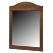 Bowery Hill Engineered Wood/Glass Bedroom Mirror in Medium Brown