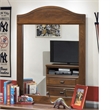 Bowery Hill Engineered Wood/Glass Bedroom Mirror in Medium Brown