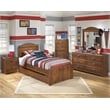 Bowery Hill Engineered Wood/Glass Bedroom Mirror in Medium Brown
