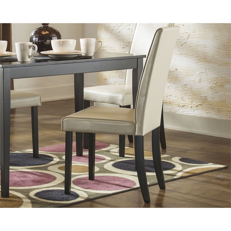 Bowery Hill Fabric Upholstered Dining Chair in Ivory