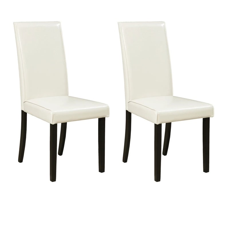 Bowery Hill Fabric Upholstered Dining Chair in Ivory