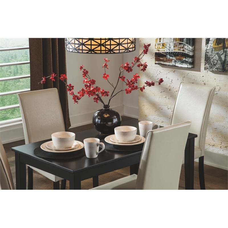 Bowery Hill Fabric Upholstered Dining Chair in Ivory