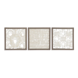 Bowery Hill Modern 3 Piece Wall Decor Set in Cream and Taupe