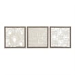 Bowery Hill Modern 3 Piece Wall Decor Set in Cream and Taupe