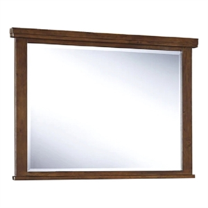 Bowery Hill Engineered Wood Rectangle Bedroom Mirror in Medium Brown