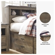 Bowery Hill Contemporary Wood Twin Bookcase Headboard in Brown