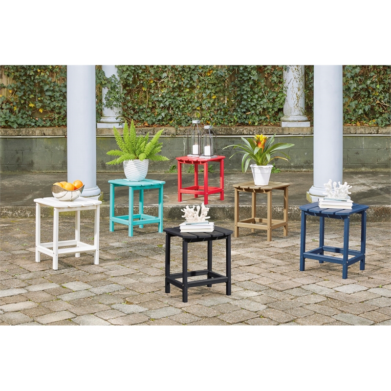 Bowery Hill Modern / Contemporary Patio End Table in Turquoise
