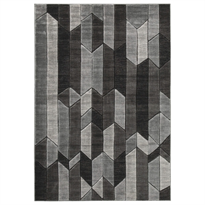 Bowery Hill Modern / Contemporary 5' x 6'7&quot Rug in Black and Gray