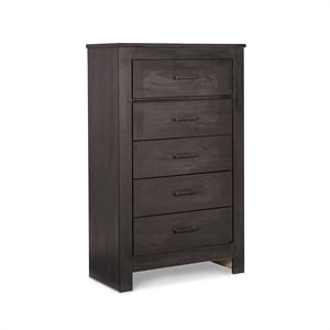 Bowery Hill Contemporary Engineered Wood 5 Drawer Chest in Almost Black