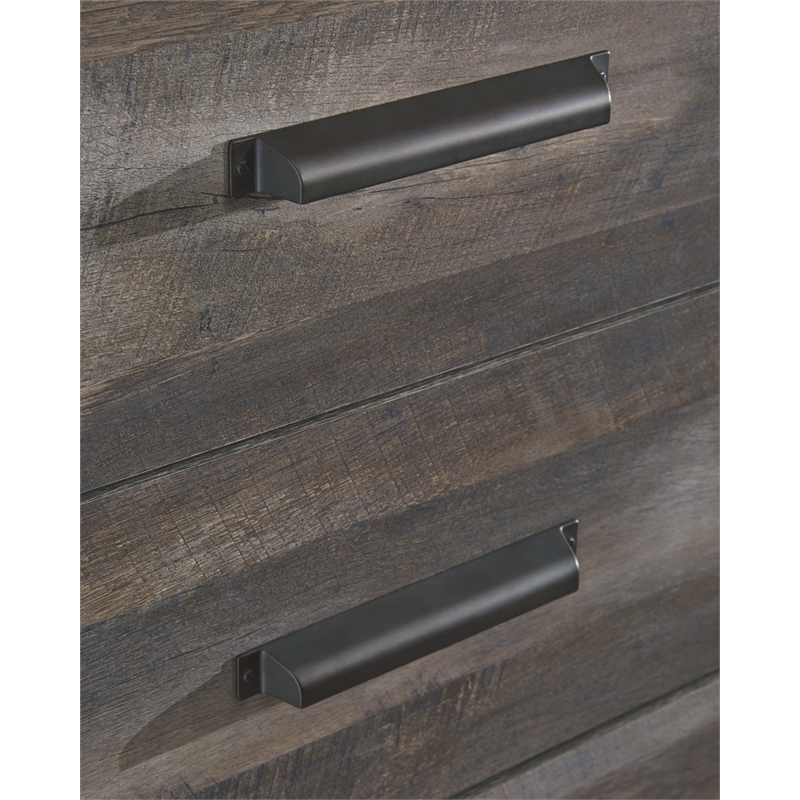 Bowery Hill Contemporary Engineered Wood 5 Drawer Chest in Gray