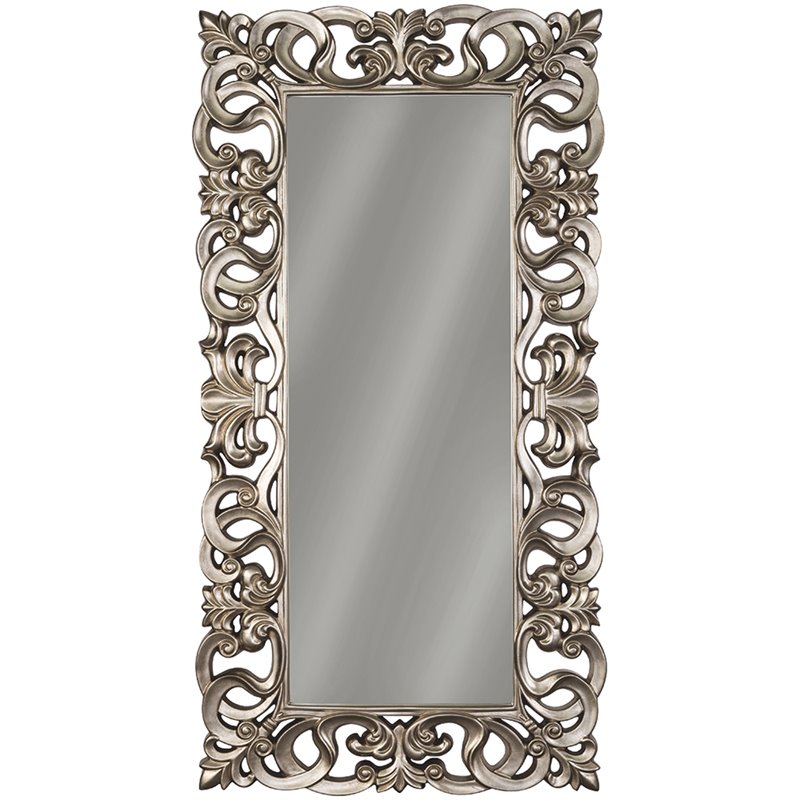 Bowery Hill Contemporary Decorative Mirror in Antique Silver