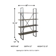 Bowery Hill Contemporary Engineered Wood 4 Shelf Bookcase in Gray and Black