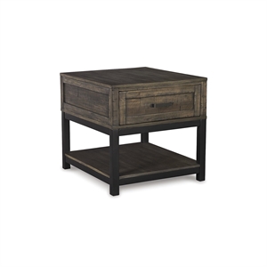 Bowery Hill Contemporary 1 Drawer End Table in Grayish Brown