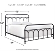 Bowery Hill Steel Metal Spindle Frame Queen Bed in Matte Black
