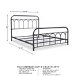 Bowery Hill Steel Metal Spindle Frame Queen Bed in Matte Black
