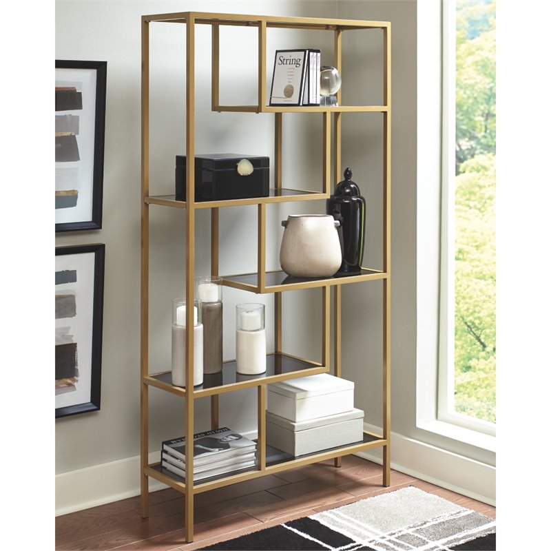 Bowery Hill Modern / Contemporary 5 Shelf Etagere in Gold Finish