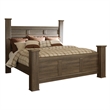 Bowery Hill Modern California King Poster Headboard Dark Brown