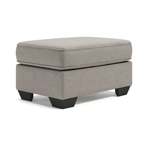 Bowery Hill Modern Fabric Upholstered Square Ottoman in Stone