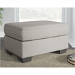 Bowery Hill Modern Fabric Upholstered Square Ottoman in Stone