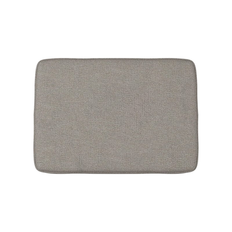 Bowery Hill Modern Fabric Upholstered Square Ottoman in Stone