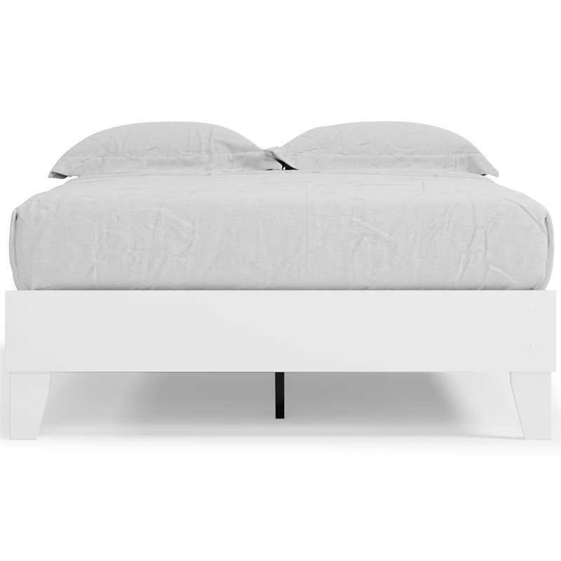 Bowery Hill Modern Engineered Wood Full Platform Bed in White