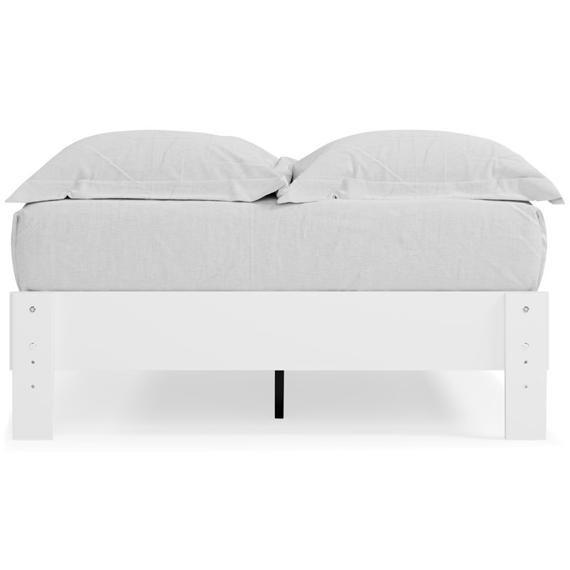 Bowery Hill Modern Engineered Wood Full Platform Bed in White
