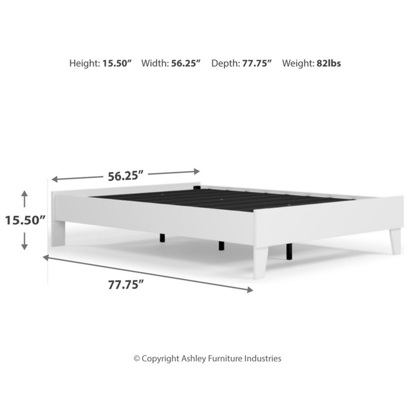 Bowery Hill Modern Engineered Wood Full Platform Bed in White
