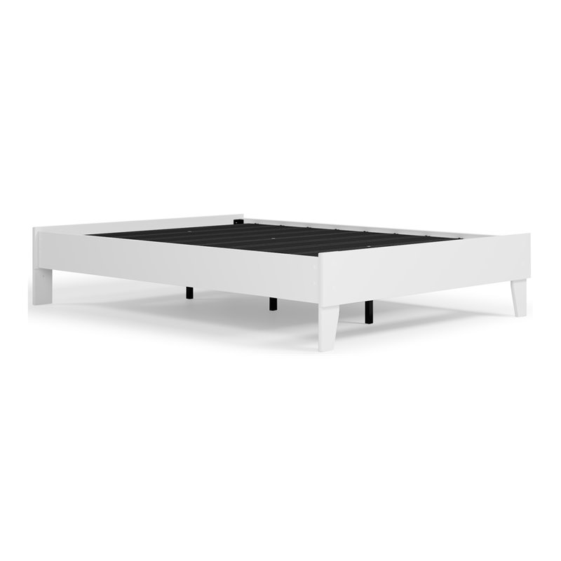 Bowery Hill Modern Engineered Wood Full Platform Bed in White