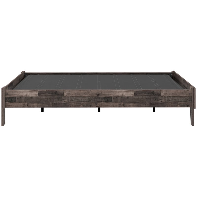 Bowery Hill Modern Engineered Wood Full Platform Bed in Gray