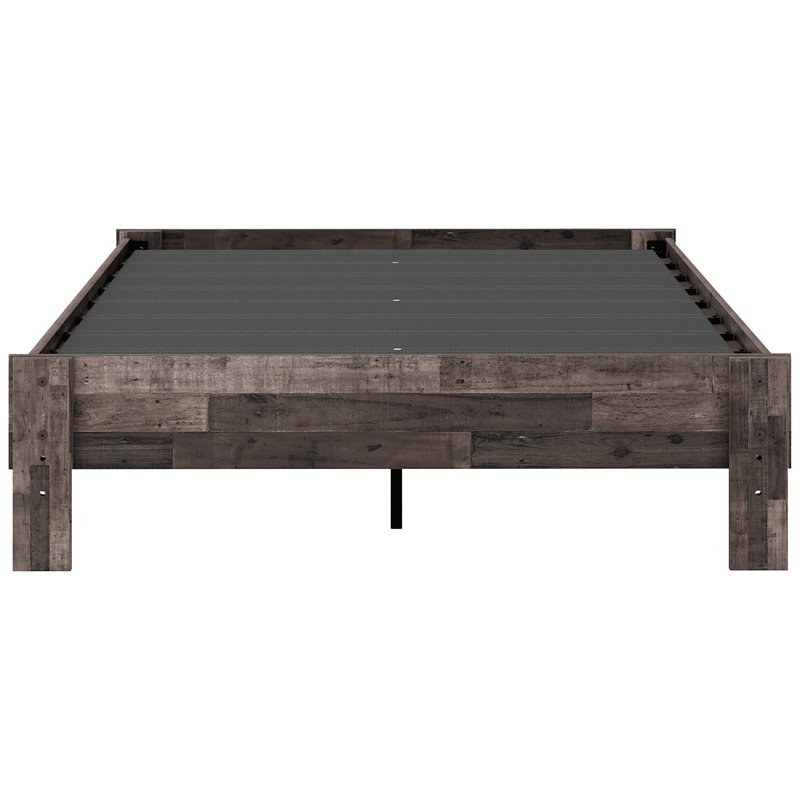 Bowery Hill Modern Engineered Wood Full Platform Bed in Gray