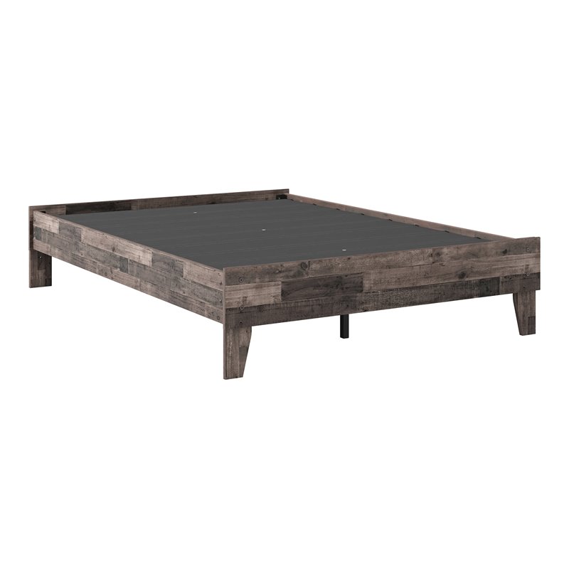 Bowery Hill Modern Engineered Wood Full Platform Bed in Gray