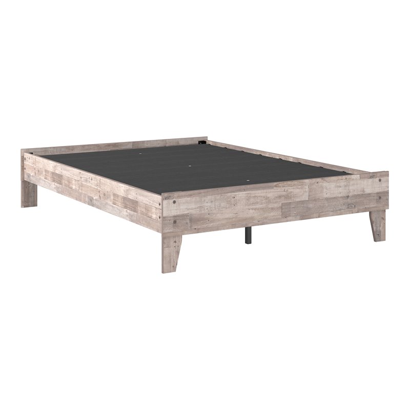 Bowery Hill Modern Engineered Wood Full Platform Bed in Whitewash