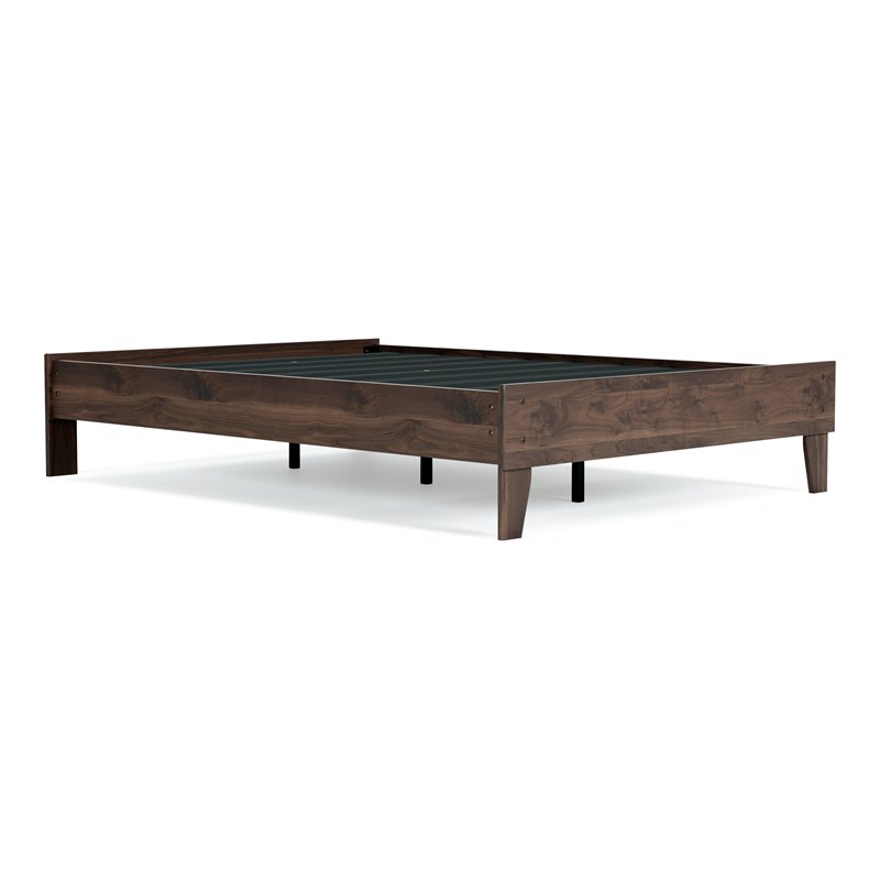 Bowery Hill Modern Engineered Wood Full Platform Bed in Brown
