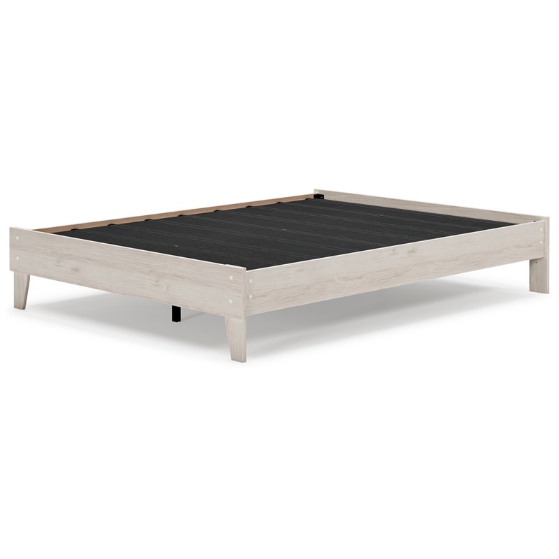 Bowery Hill Modern Engineered Wood Queen Platform Bed in Natural