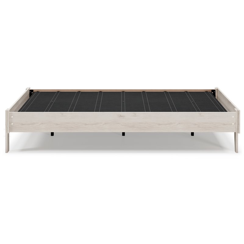 Bowery Hill Modern Engineered Wood Queen Platform Bed in Natural