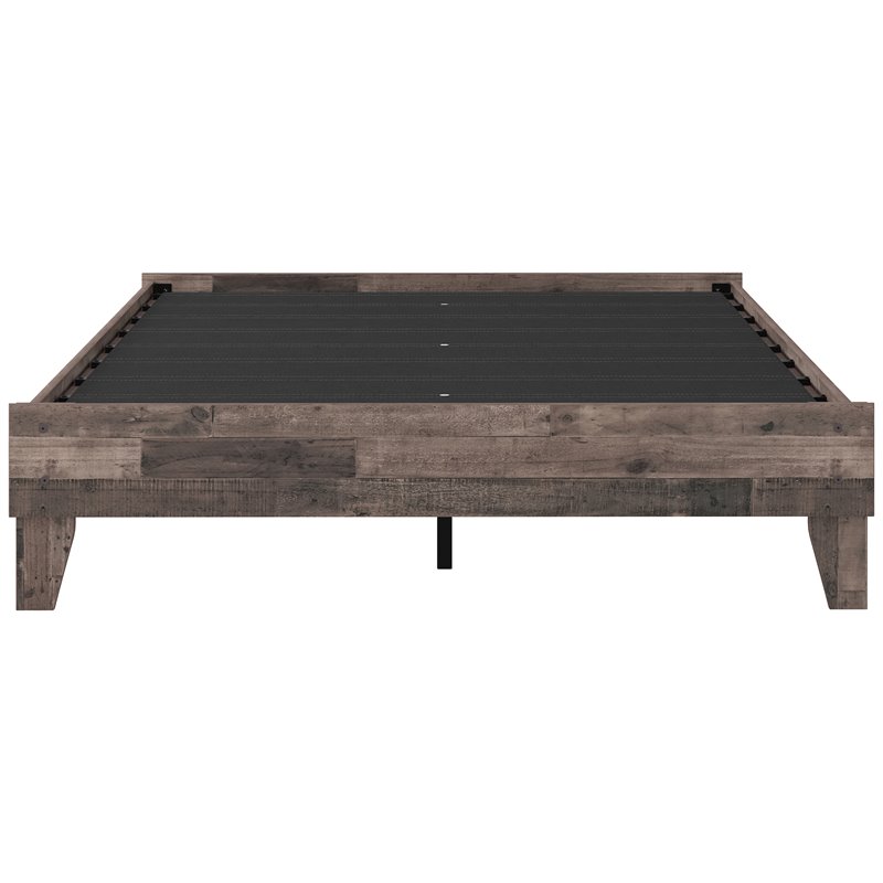 Bowery Hill Modern Engineered Wood Queen Platform Bed in Gray