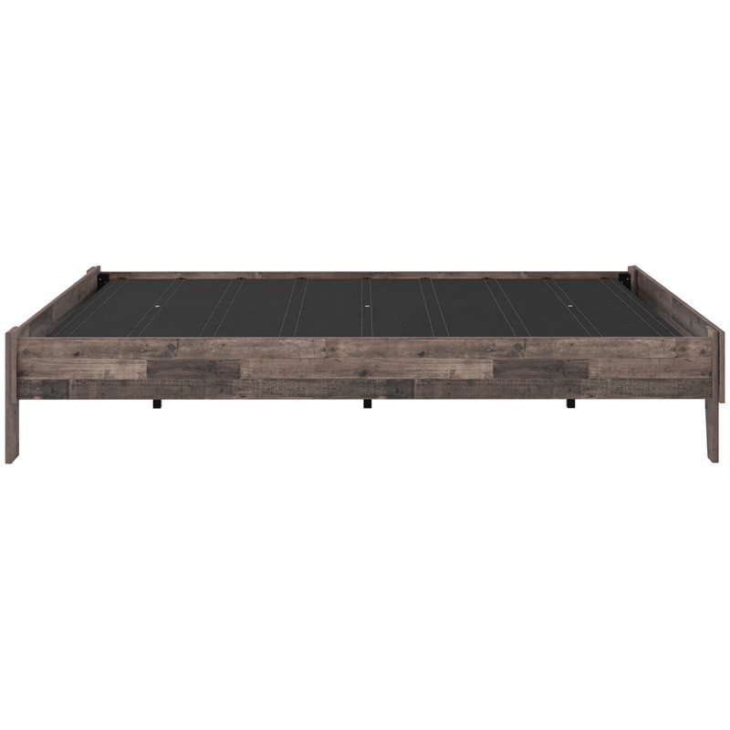 Bowery Hill Modern Engineered Wood Queen Platform Bed in Gray