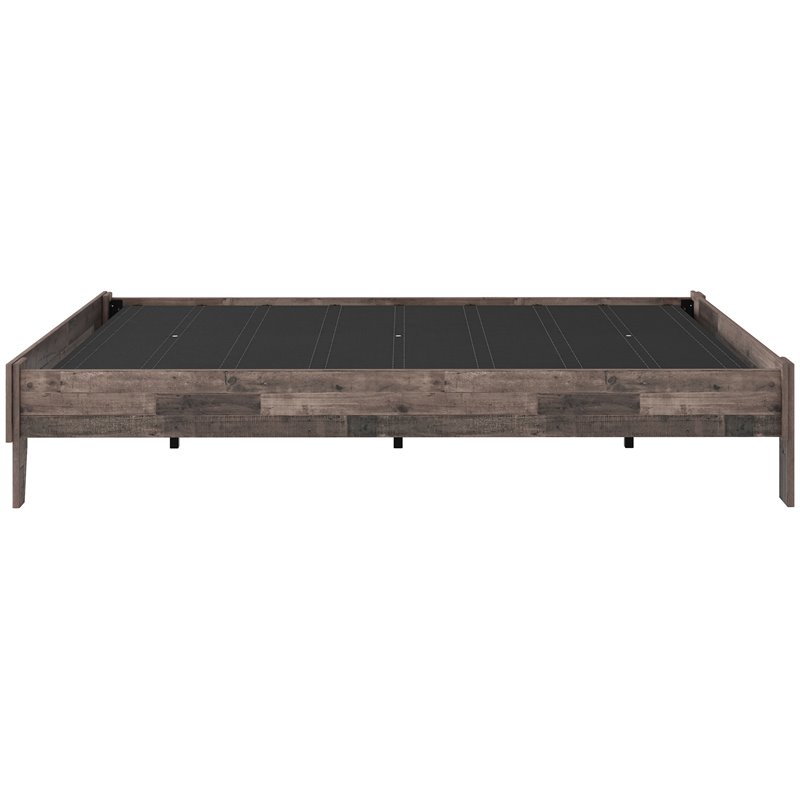 Bowery Hill Modern Engineered Wood Queen Platform Bed in Gray