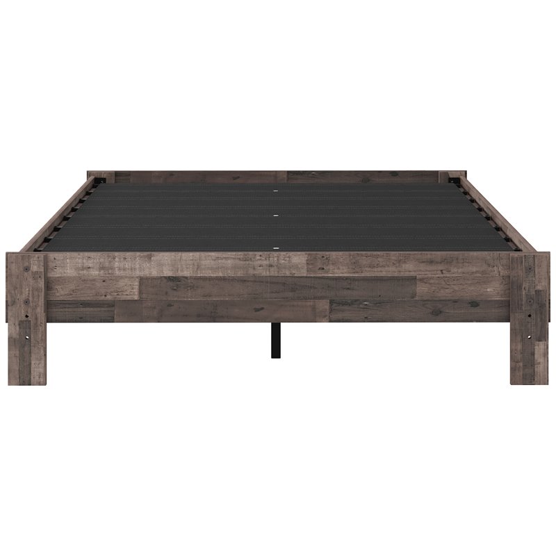 Bowery Hill Modern Engineered Wood Queen Platform Bed in Gray