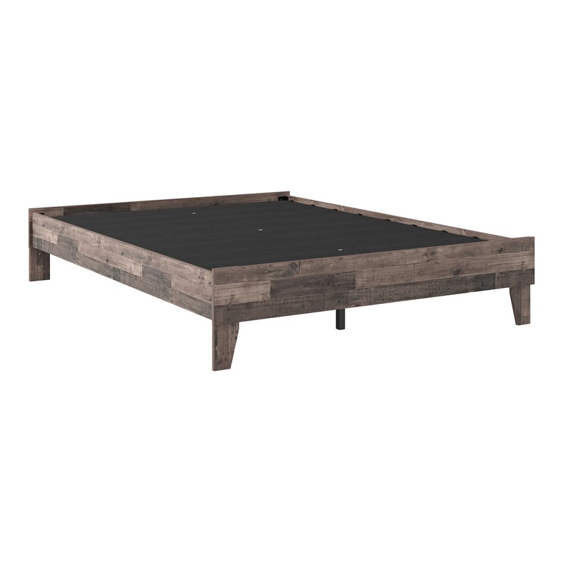 Bowery Hill Modern Engineered Wood Queen Platform Bed in Gray