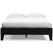 Bowery Hill Contemporary Engineered Wood Queen Platform Bed in Black