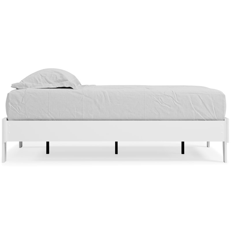 Bowery Hill Modern Engineered Wood Twin Platform Bed in White