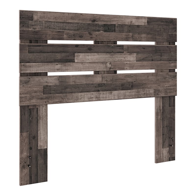 Bowery Hill Modern Engineered Wood Full Panel Headboard in Gray