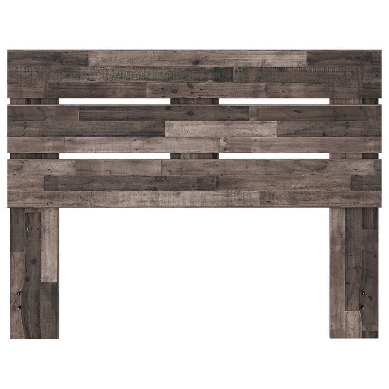 Bowery Hill Modern Engineered Wood Queen Panel Headboard in Gray