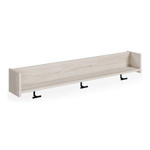 Bowery Hill Engineered Wood Wall Mounted Coat Rack in Natural