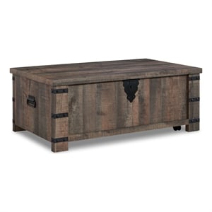 Bowery Hill Modern Wood Lift Top Cocktail Table in Brown & Black