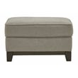 Bowery Hill Contemporary Fabric Ottoman in Gray & Brown Finish