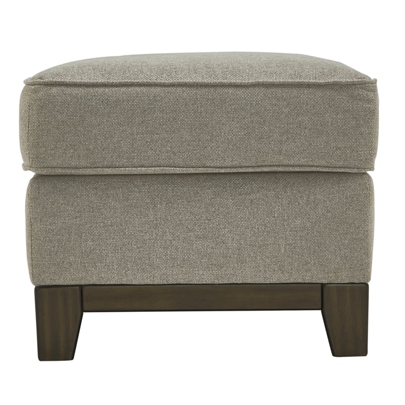 Bowery Hill Contemporary Fabric Ottoman in Gray & Brown Finish