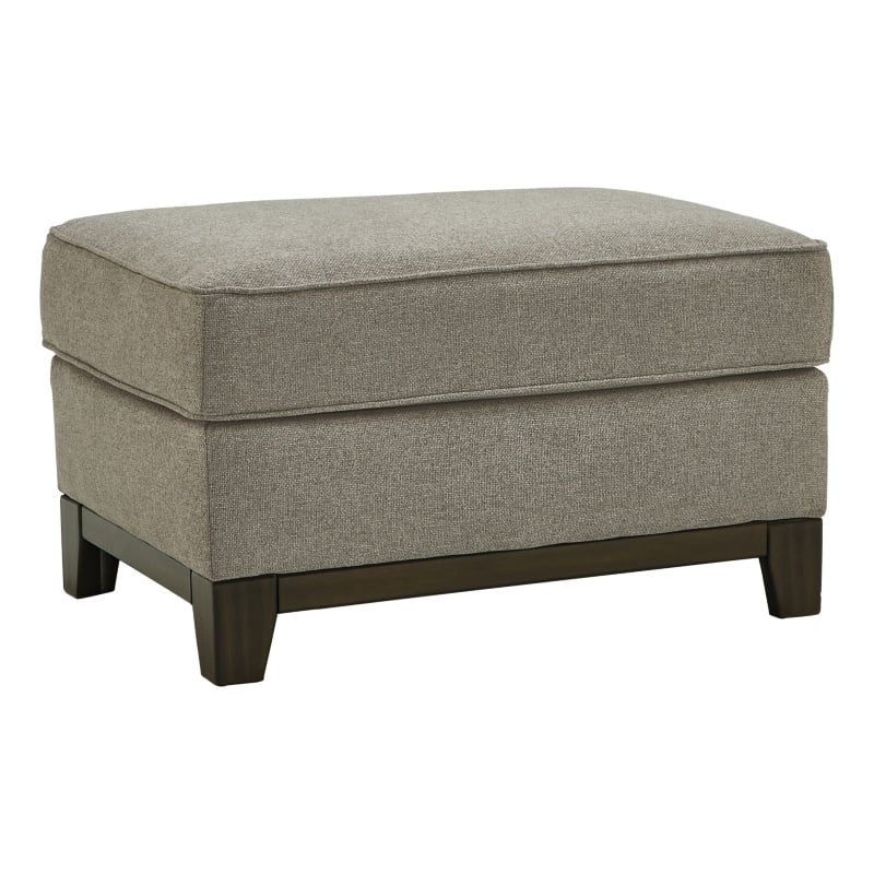 Bowery Hill Contemporary Fabric Ottoman in Gray & Brown Finish
