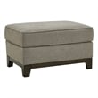 Bowery Hill Contemporary Fabric Ottoman in Gray & Brown Finish